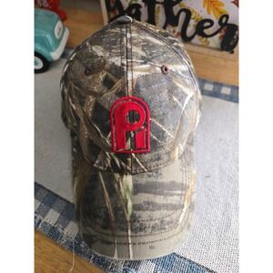 Peckham Inc Camouflage Baseball Cap Red Embroidered Logo Adjustable Camo‎ Hat